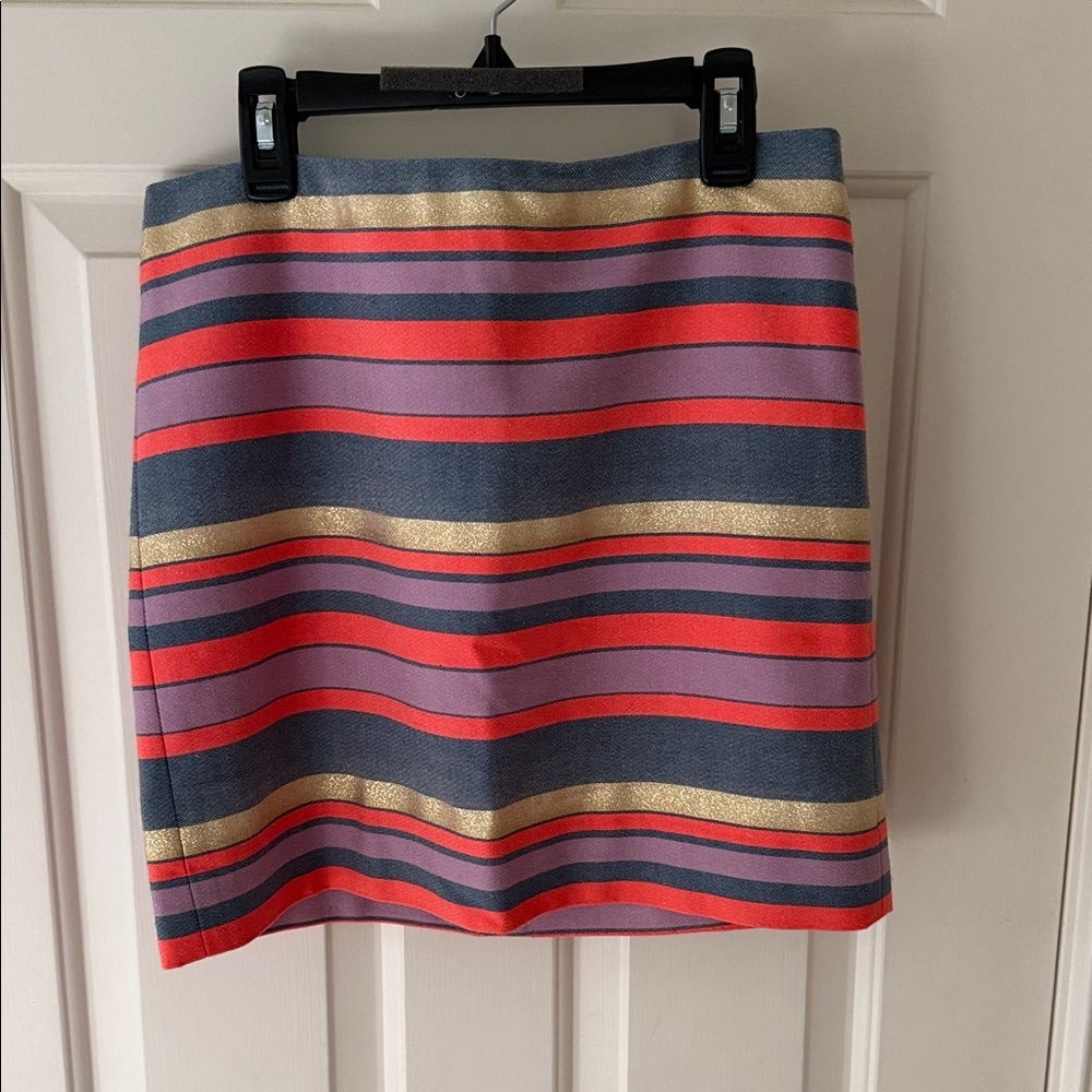 NWOT J. Crew Vibrant Striped Pencil Skirt